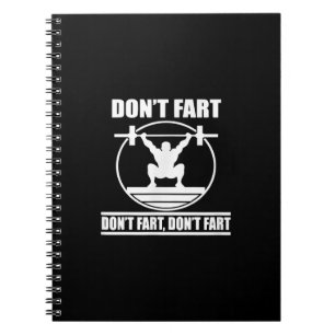 Dont Furz Funny Gym Workout Squat für Bodybuilder Notizblock