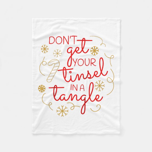 Don't Get Your Tinsel In A Tangle Christmas Raglan Fleecedecke (Vorderseite)
