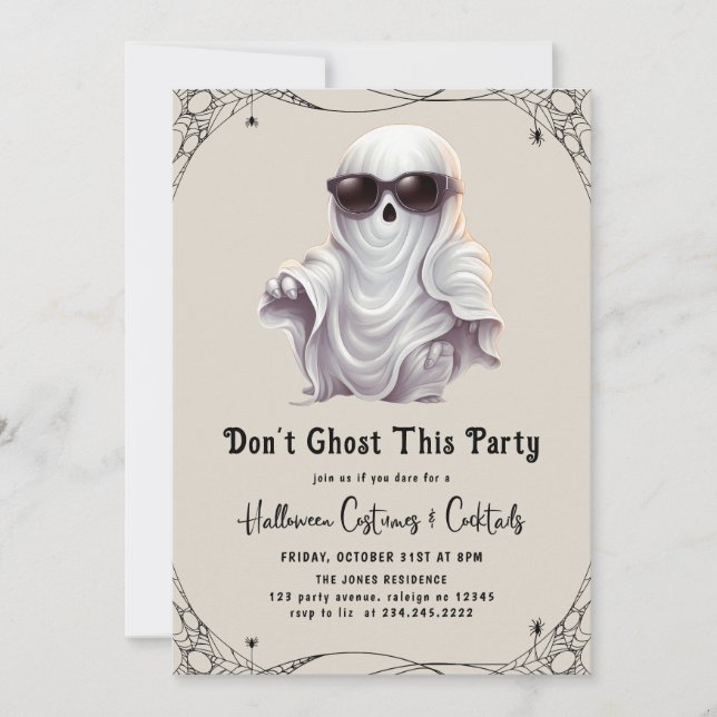 Dont Ghost Dieses Party Erwachsene Halloween-Party Einladung (Vorderseite)