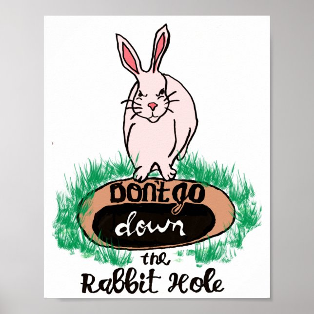 Dont Go Down The Rabbit Hole Womens Red  Poster (Vorne)