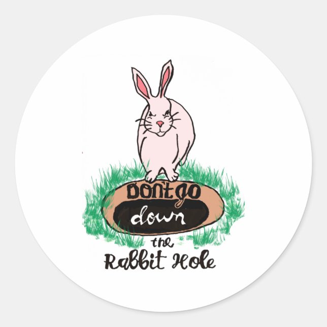 Dont Go Down The Rabbit Hole Womens Red  Runder Aufkleber (Vorderseite)