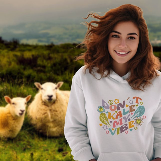 Don't Kale my Vibe, trendige Blume Retro Hoodie (Von Creator hochgeladen)