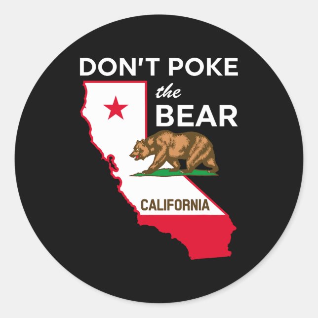 Dont Ke The Bear California Republic Design  Runder Aufkleber (Vorderseite)