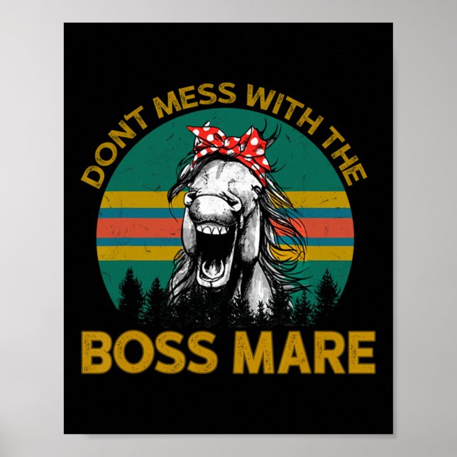 Dont Mess mit Boss Mare Reitunterricht Vint Poster (Vorne)