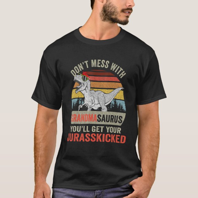 Dont Mess mit Grandmasaurus Rex Dino Oma Dino T-Shirt (Vorderseite)