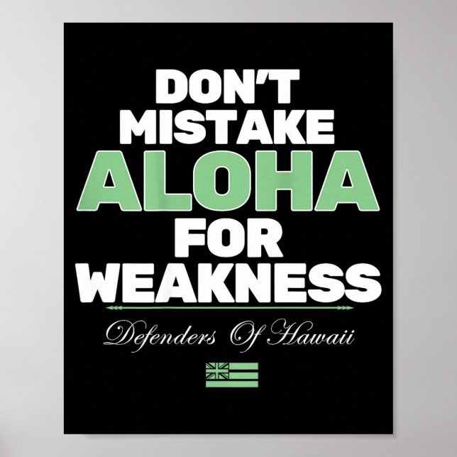 Don't Mistake Aloha For Weakness (on Back)  Poster (Vorne)