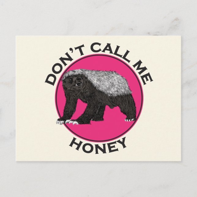 Dont nennt mich Honey Badger Badass Pink Feminist  Postkarte (Vorderseite)