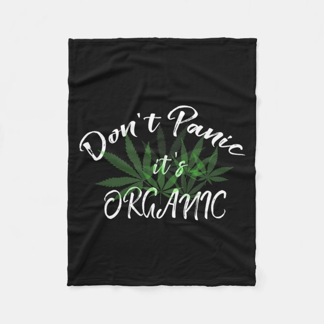Don't Panic It's Organic Funny Quotes Shirt  Fleecedecke (Vorderseite)