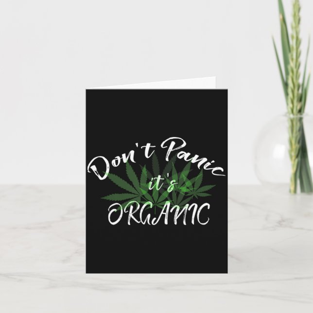 Don't Panic It's Organic Funny Quotes Shirt  Karte (Vorderseite)