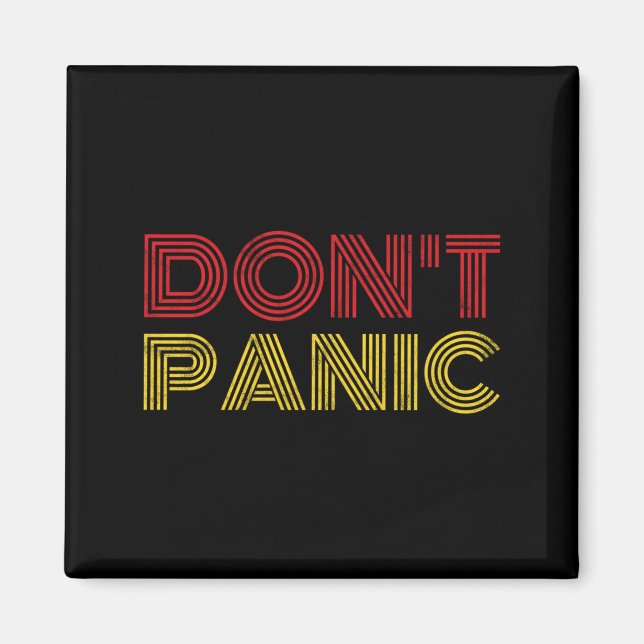 Don't Panic Vintage Distressed Shirt Long Sleeve  Magnet (Vorne)