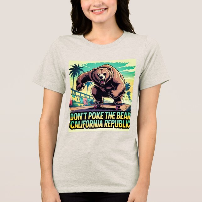 Don't Poke The Bär - California Republic Women's Tri-Blend Shirt (Vorderseite)