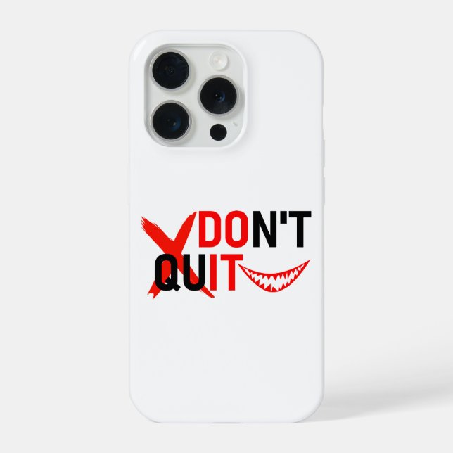 DON'T QUIT – Bold Red Motivation Design iPhone Hülle (Rückseite)