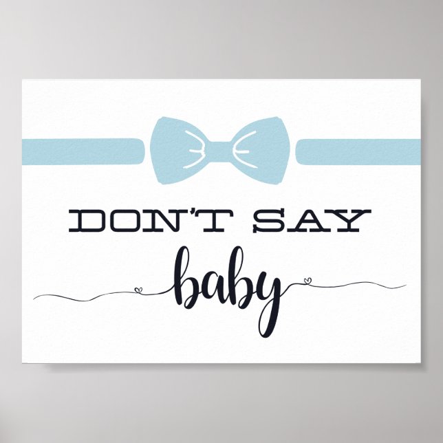 "Don't Say Baby" Baby Shower Game Schild (Vorne)