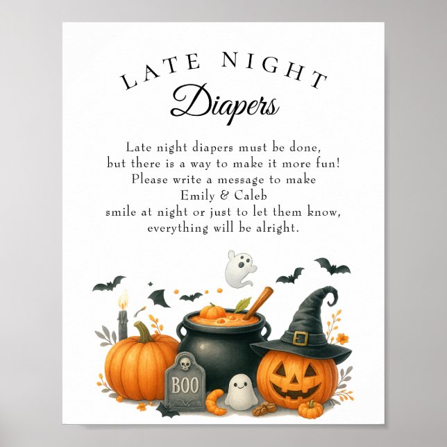 "Don't Say Baby" Halloween Baby Shower Game Poster (Vorne)