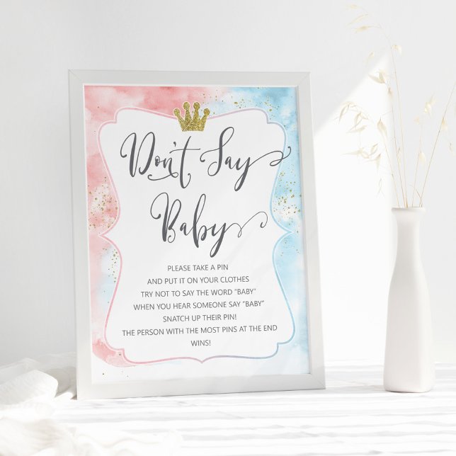 "Don't say baby" Sign, Gender Reveal Trendy Poster (Von Creator hochgeladen)