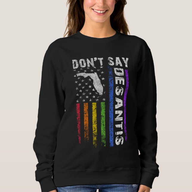 Don't Say DeSantis Florida Say Gay LGBTQ Pride Ant Sweatshirt (Vorderseite)