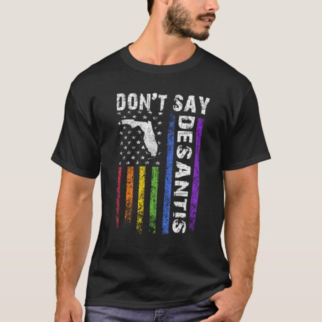 Don't Say DeSantis Florida Say Gay LGBTQ Pride Ant T-Shirt (Vorderseite)