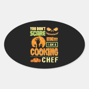 Dont Scare Cooking Koch Halloween Kostümgeschenk Ovaler Aufkleber