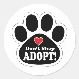 Dont Shop Adoptier Dog Cat Tierschutz fördern Runder Aufkleber