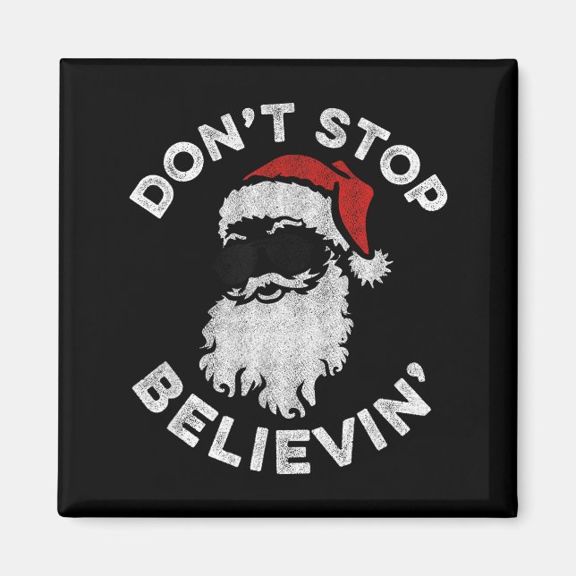 Don't Stop Believin' Cool Shades Santa  Magnet (Vorne)