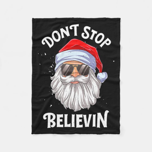 Dont Stop Believin Santa Christmas Boys Kids _1  Fleecedecke (Vorderseite)