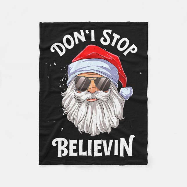 Dont Stop Believin Santa Christmas Boys Kids  Fleecedecke (Vorderseite)