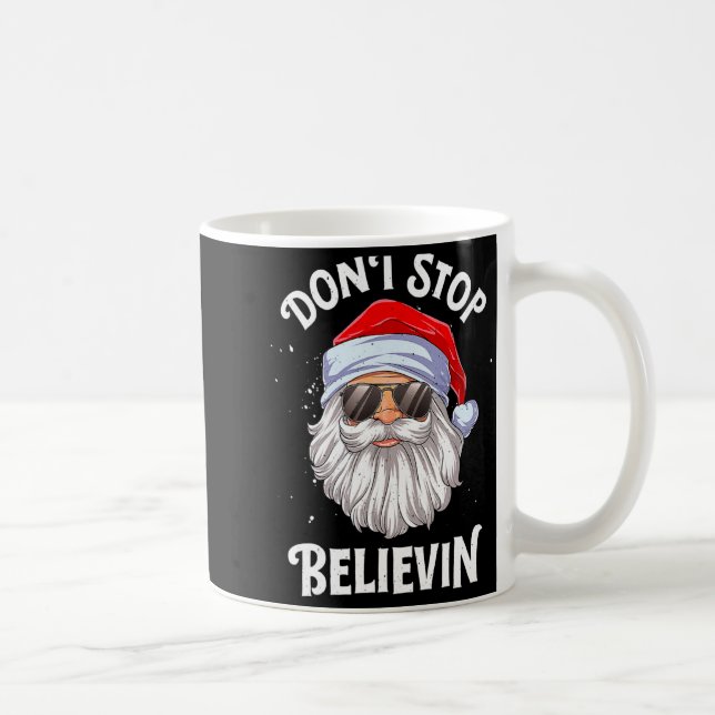 Dont Stop Believin Santa Christmas Boys Kids  Kaffeetasse (Rechts)