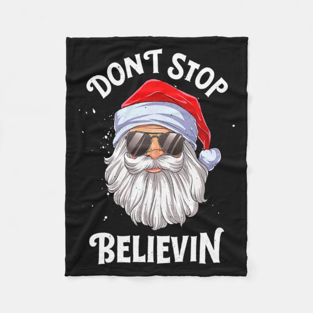 Dont Stop Believin Santa Funny Christmas Boys Kid  Fleecedecke (Vorderseite)
