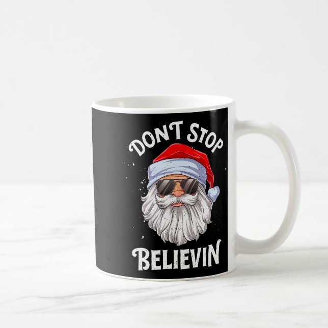 Dont Stop Believin Santa Funny Christmas Boys Kid  Kaffeetasse (Rechts)