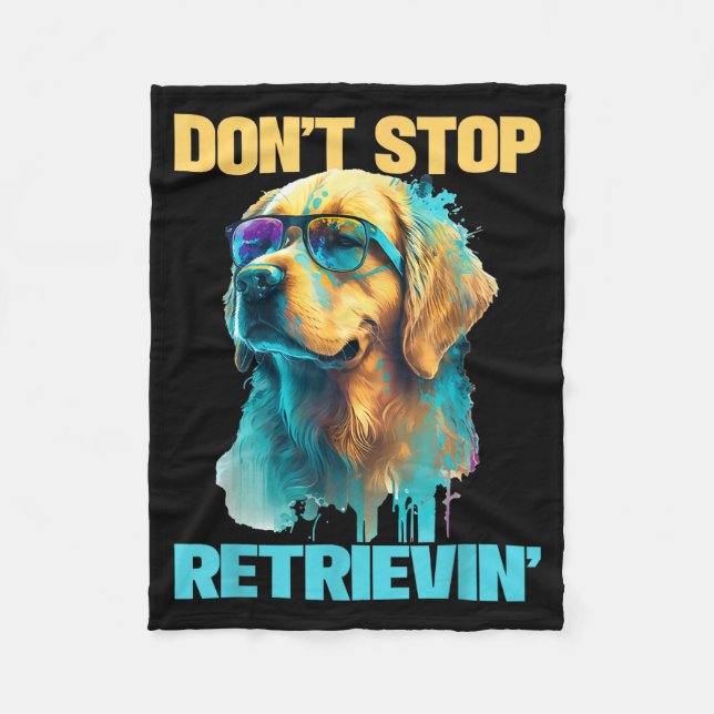 Don't Stop Retrievin - Retro Golden Retriever Dog  Fleecedecke (Vorderseite)
