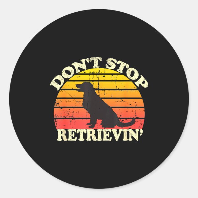 Don't Stop Retrieving Retro Golden Retriever Mom D Runder Aufkleber (Vorderseite)