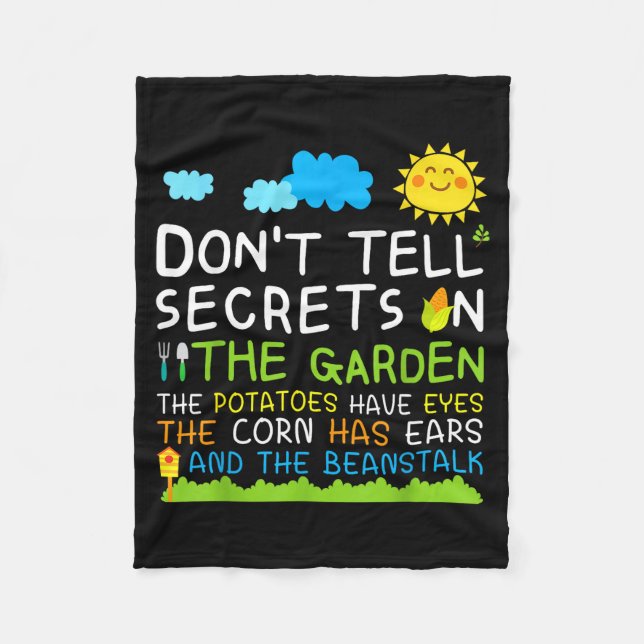 Don't Tell Secret In The Garden Funny Gardener  Fleecedecke (Vorderseite)