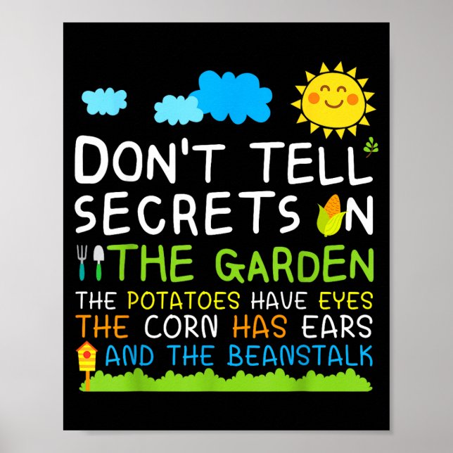 Don't Tell Secret In The Garden Funny Gardener  Poster (Vorne)