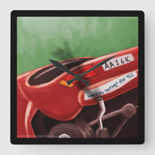 Dont Text & Drive Funny Rick London Wall Clock Quadratische Wanduhr