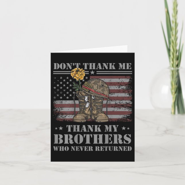 Don't Thank Me Veteran Thank My Brothers Quote Bac Karte (Vorderseite)
