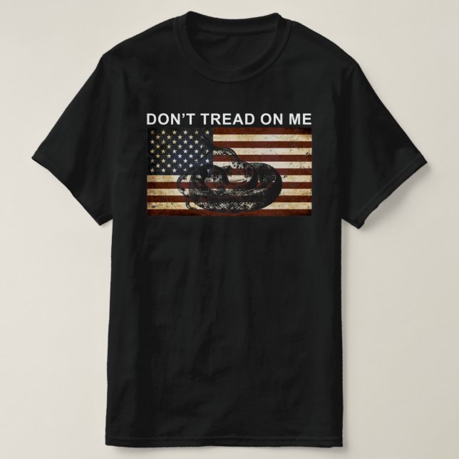 DONT TREAD AUF MIR AMERIKANISCHEN FLAG T-Shirt (Design vorne)