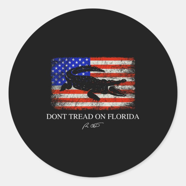 Don't Tread On Florida Governor Ron Desantis 2022  Runder Aufkleber (Vorderseite)