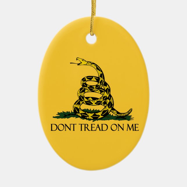 Dont Tread on Me Gadsden Flag Historisches Militär Keramikornament (Vorne)
