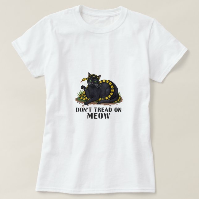 Don't Tread on Meow - Revolutionärer Cat-T - Shirt (Design vorne)