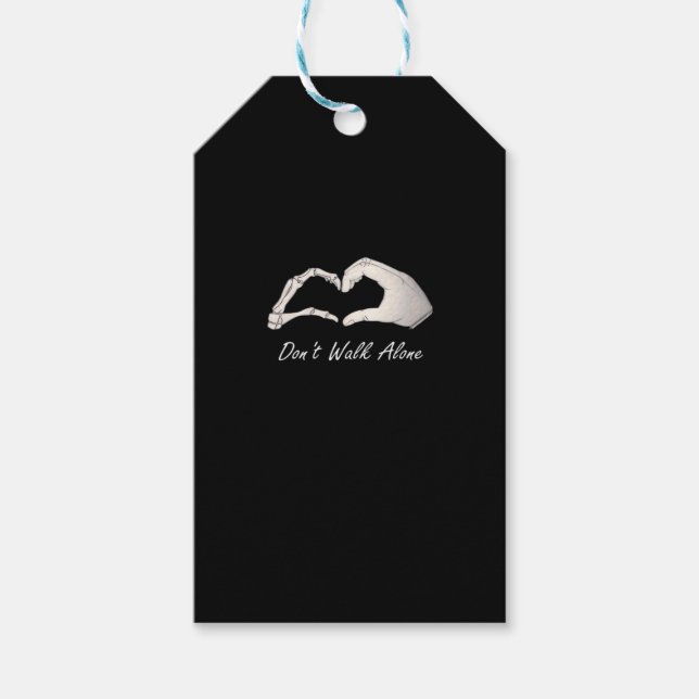 Don't Walk - White Classic - Skeleton Hands Hearts Geschenkanhänger (Vorderseite)