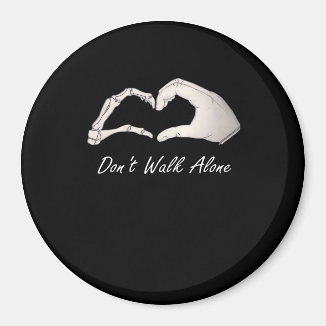 Don't Walk - White Classic - Skeleton Hands Hearts Magnet (Vorne)