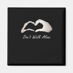 Don't Walk - White Classic - Skeleton Hands Hearts Magnet