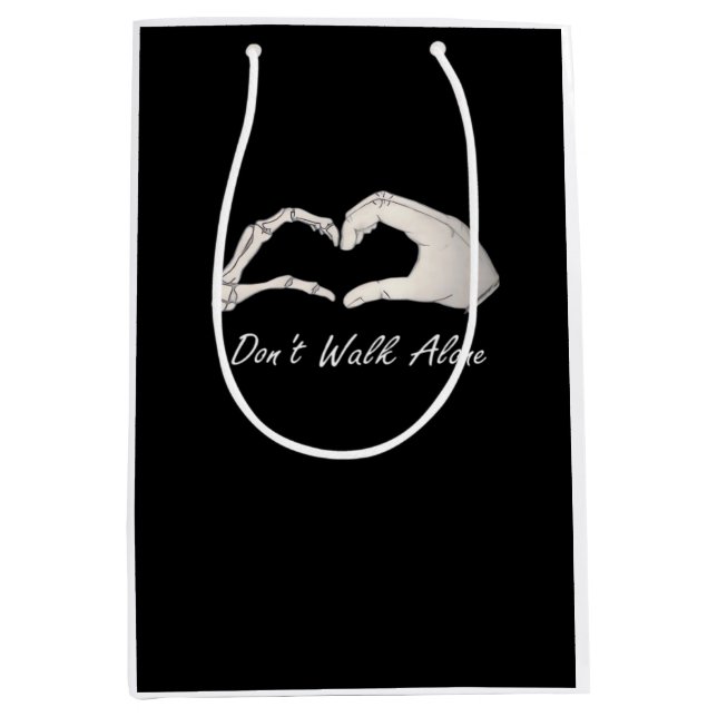 Don't Walk - White Classic - Skeleton Hands Hearts Mittlere Geschenktüte (Vorderseite)