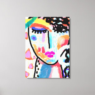 Don't Wanna Talk Abstrakt Stretched Canvas Print Leinwanddruck