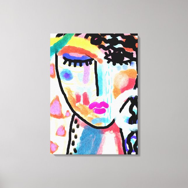 Don't Wanna Talk Abstrakt Stretched Canvas Print Leinwanddruck (Vorderseite)