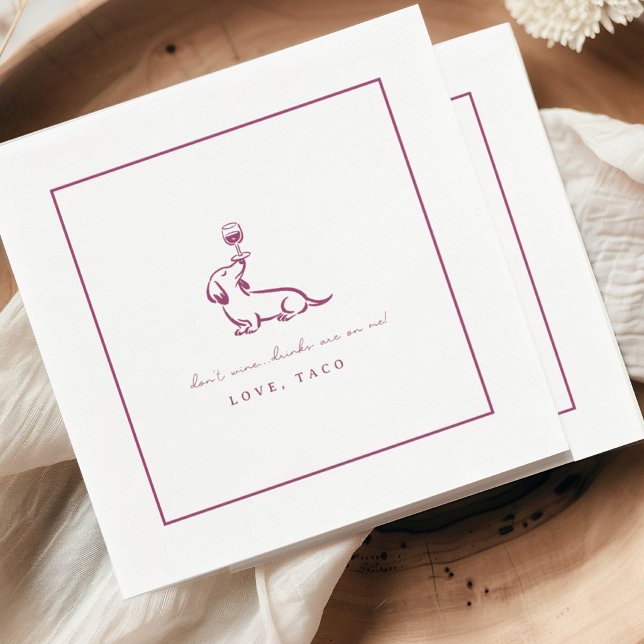 Dont Wine Dachshund Drinks On Me Cocktail Napkins Serviette (Von Creator hochgeladen)