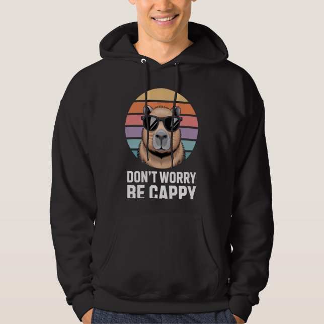 Don't Worry Be Cappy Capybara Enthusiasts Fun Summ Hoodie (Vorderseite)