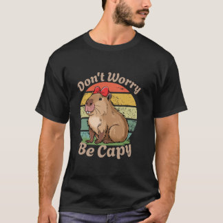 Dont Worry Be Capy Capybara Capypara Coquette Bow T-Shirt