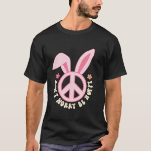 Dont Worry Be Hoppy Peace Bunny Oaster Retro Groov T-Shirt