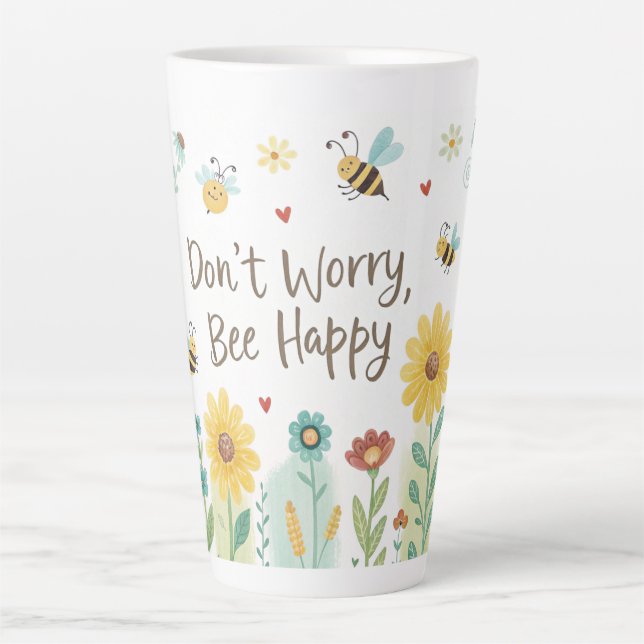 Don't Worry Bee Happy Cute Bee  Milchtasse (Vorderseite)